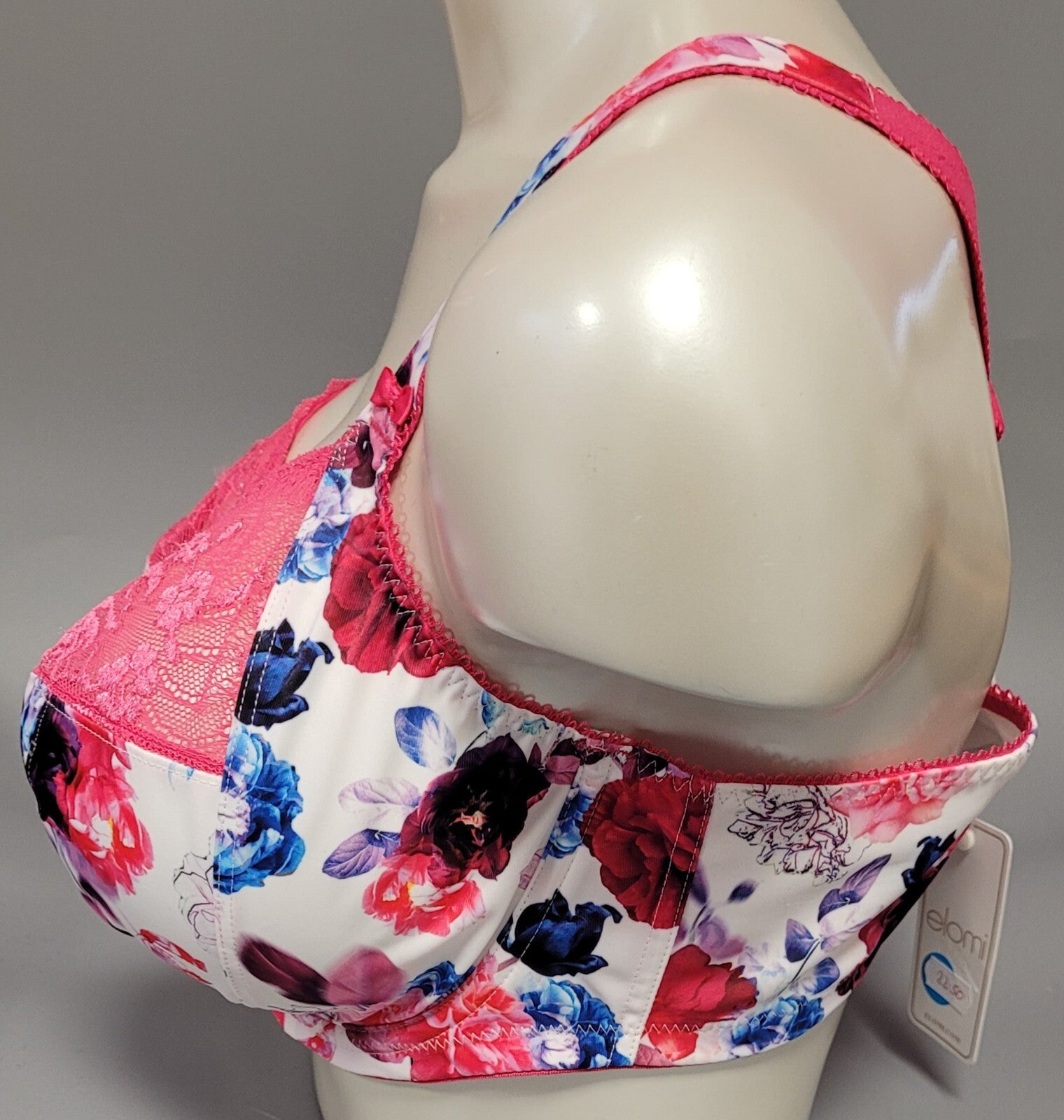ELOMI Bra 42DD Pink Floral Full Cup Underwired Non Padded Morgan EL4110 BNWT