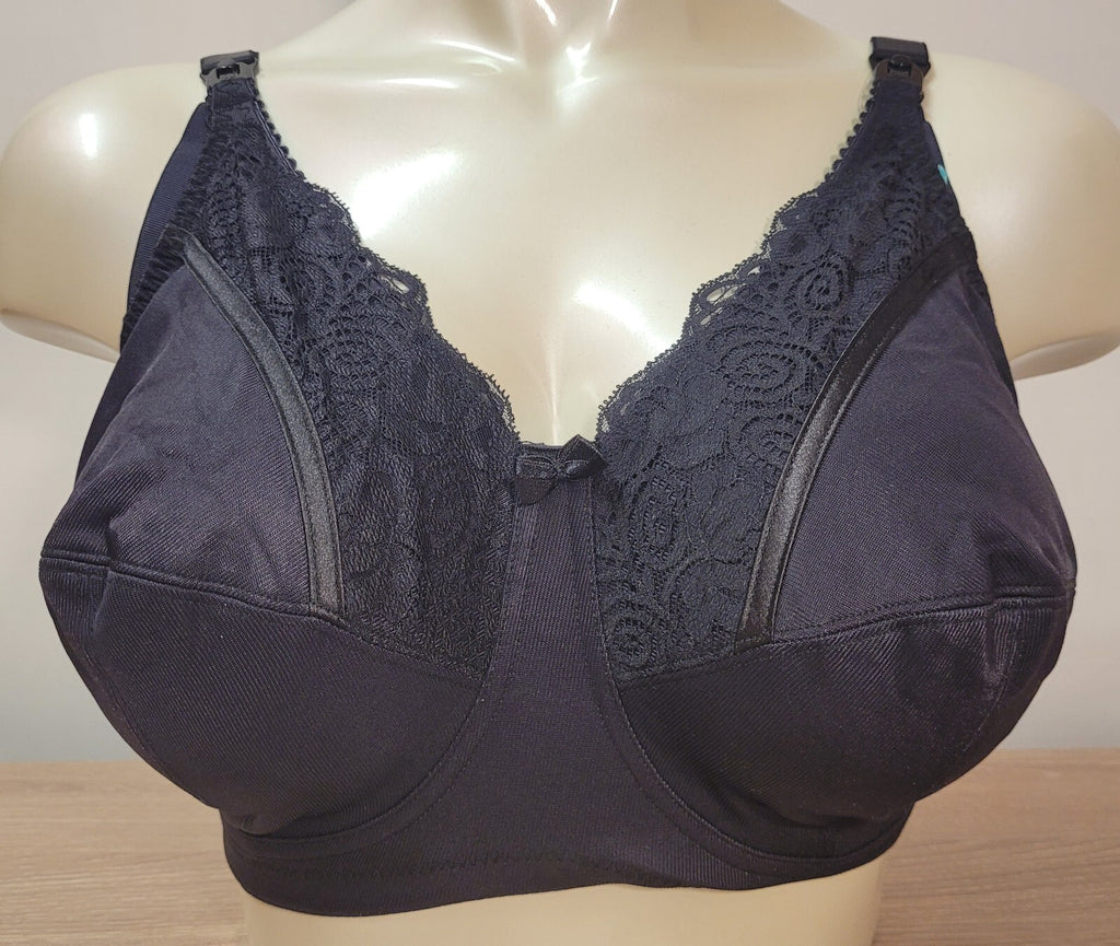 Royce Nursing Bra 34H Black Jasmine 469 Full Cup New with Tags