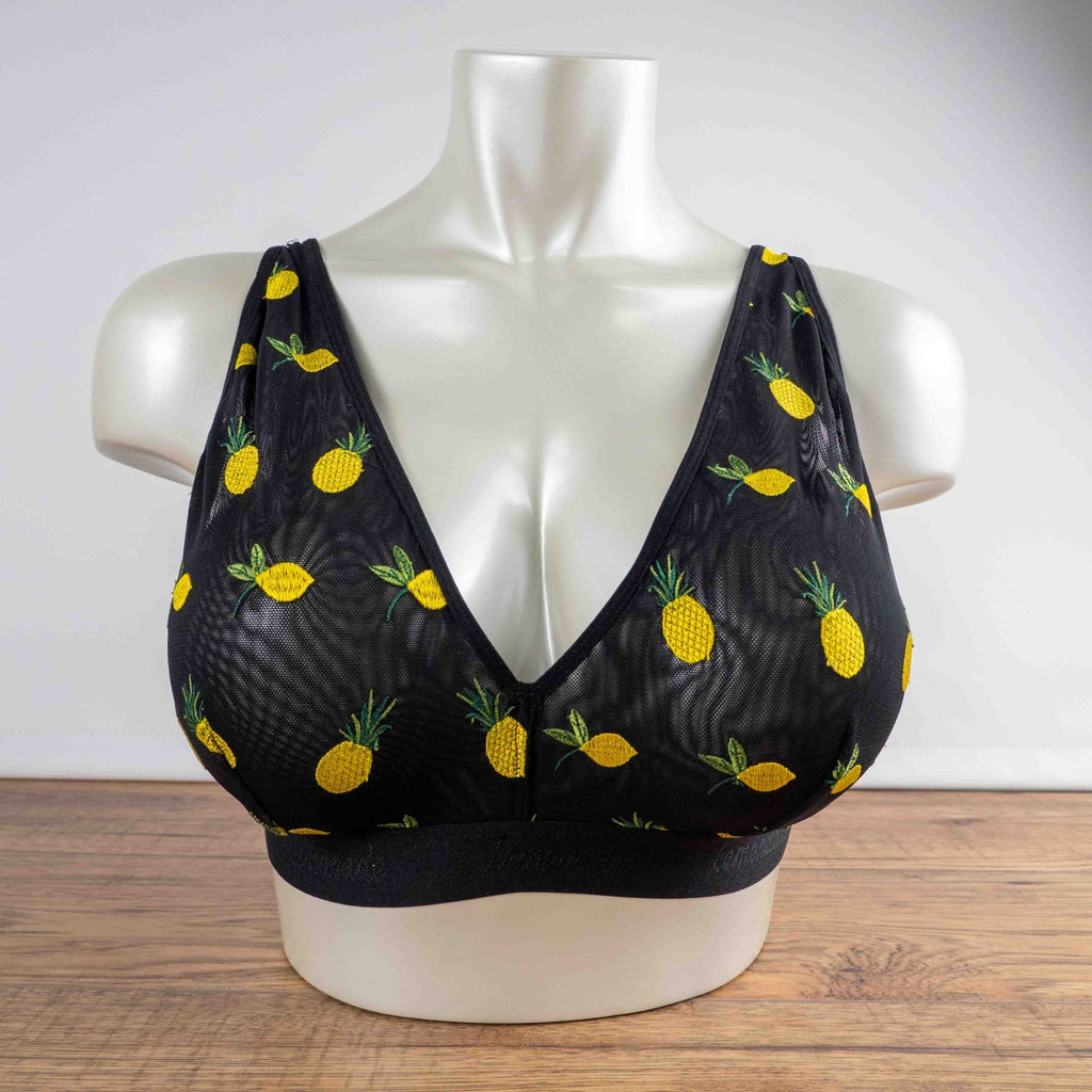 Lemonade Dolls Black Pineapple Medium Bra Non Padded Non Wired New With Tags