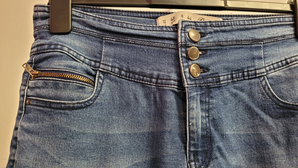 Denim &amp; Co Jeans UK12 Mid Blue Straight Leg Stretch Pre-Owned