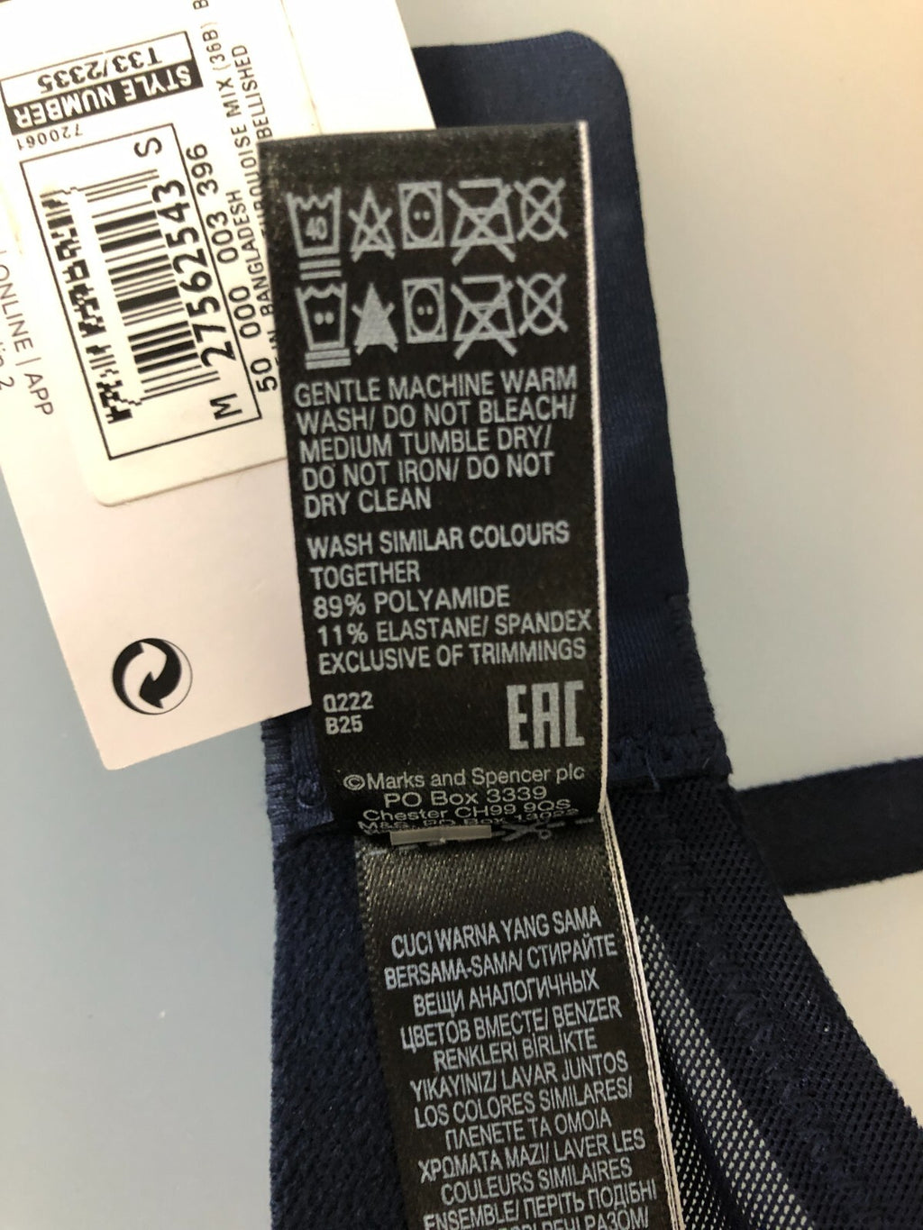 M&amp;S Navy Underwired 36B Bra Brand New With Tag