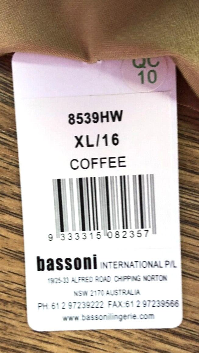 Bassoni Full Brief XL Coffee Full Coverage 8539HM New with Tags