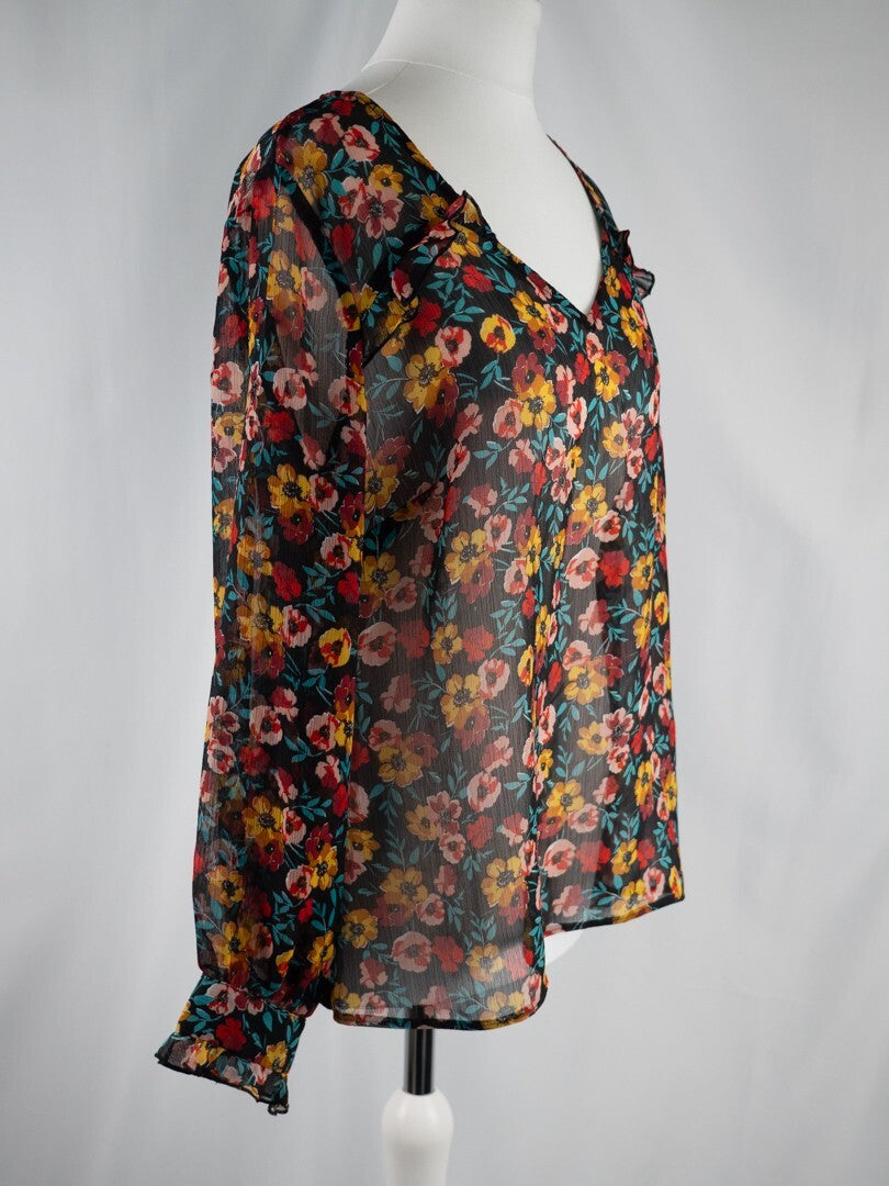 Papaya Shear Floral Top Size 12 | Pre-Owned
