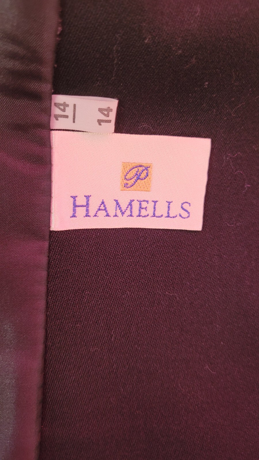 Hamells Jacket Double Breasted UK14 Black Shoulder Pads Pockets Pre-Owned