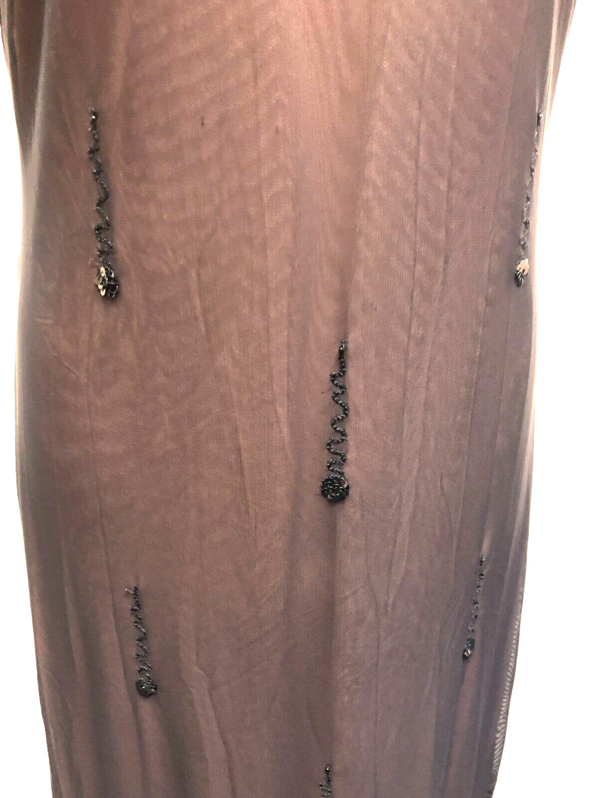 Evening Dress UK16 Black Midi Sleeveless V-Neck Sequin/Bead Detailing by Coast