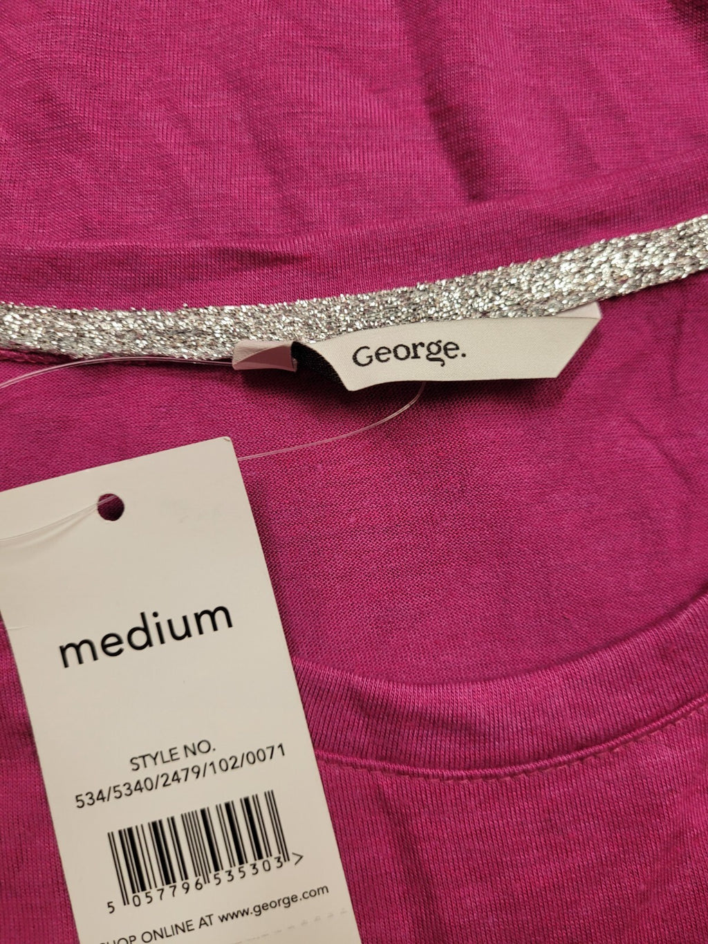 T-Shirt Medium Fuchsia Pink Gin Is My Favourite Drink Wording by George BNWT