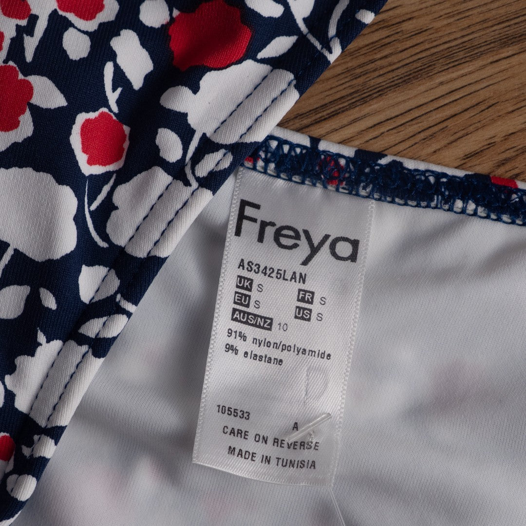 Freya Bikini Bottoms UK Small Red Multi Tie Sides Swing AS3425 New+Tags