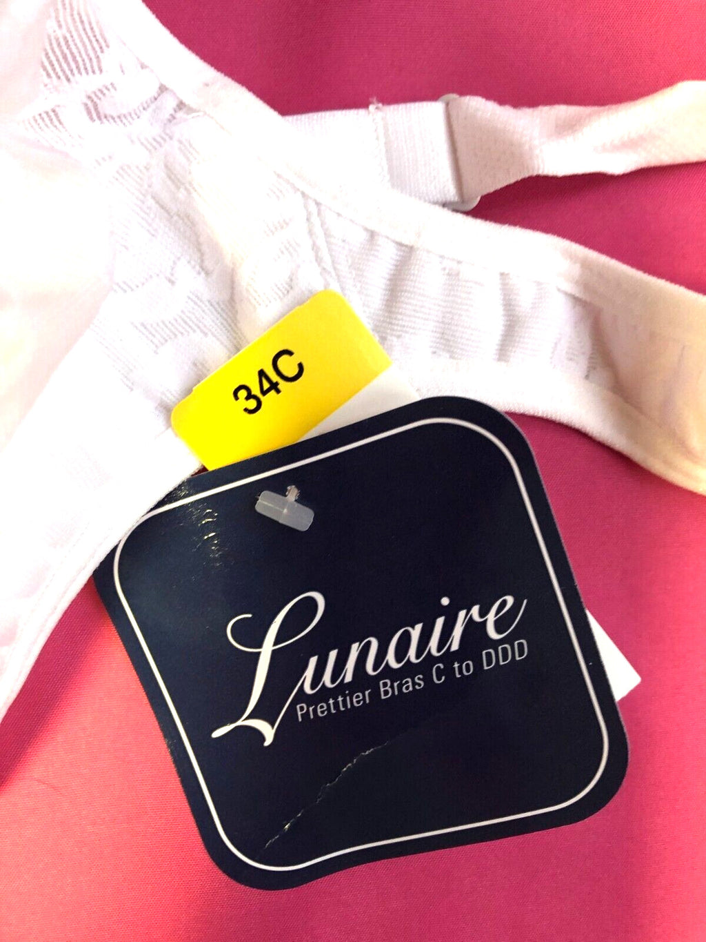 Bra 34C White Non-Wired Non Padded Soft Cup Comfort Straps QX930 by Lunaire BNWT