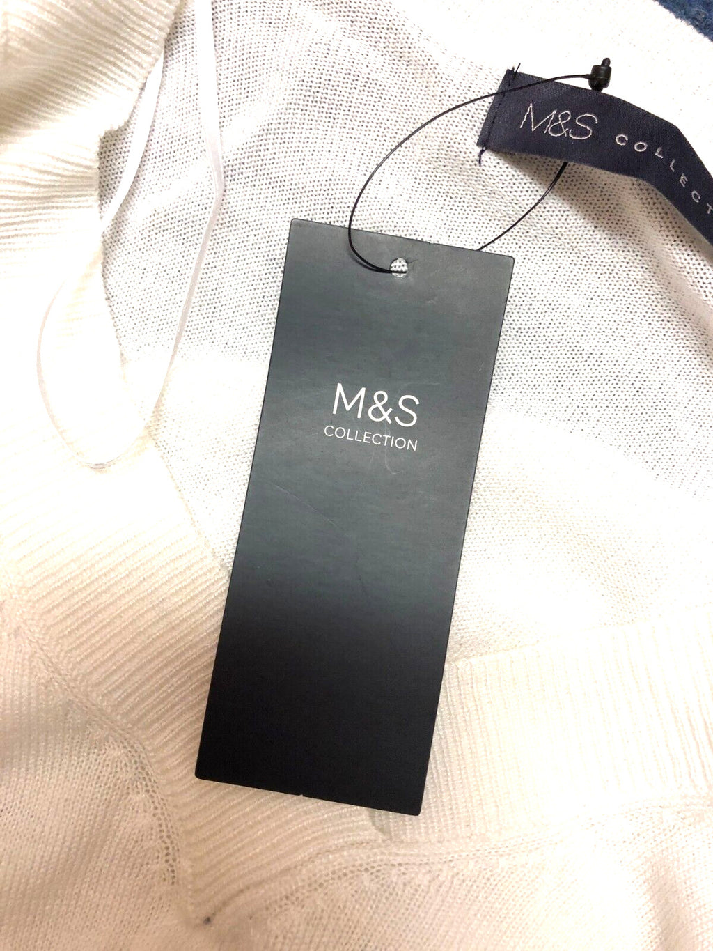 M&amp;S Summer Top Small Soft White V-Neck Long Sleeve New with Tags