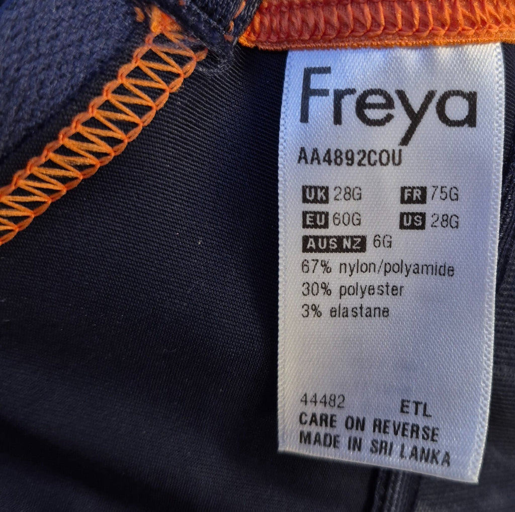 Freya Sports Bra  28G Navy &amp; Orange NWT