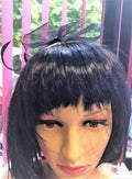 Black fascinators & headpieces with feathers and diamantes on a comb.