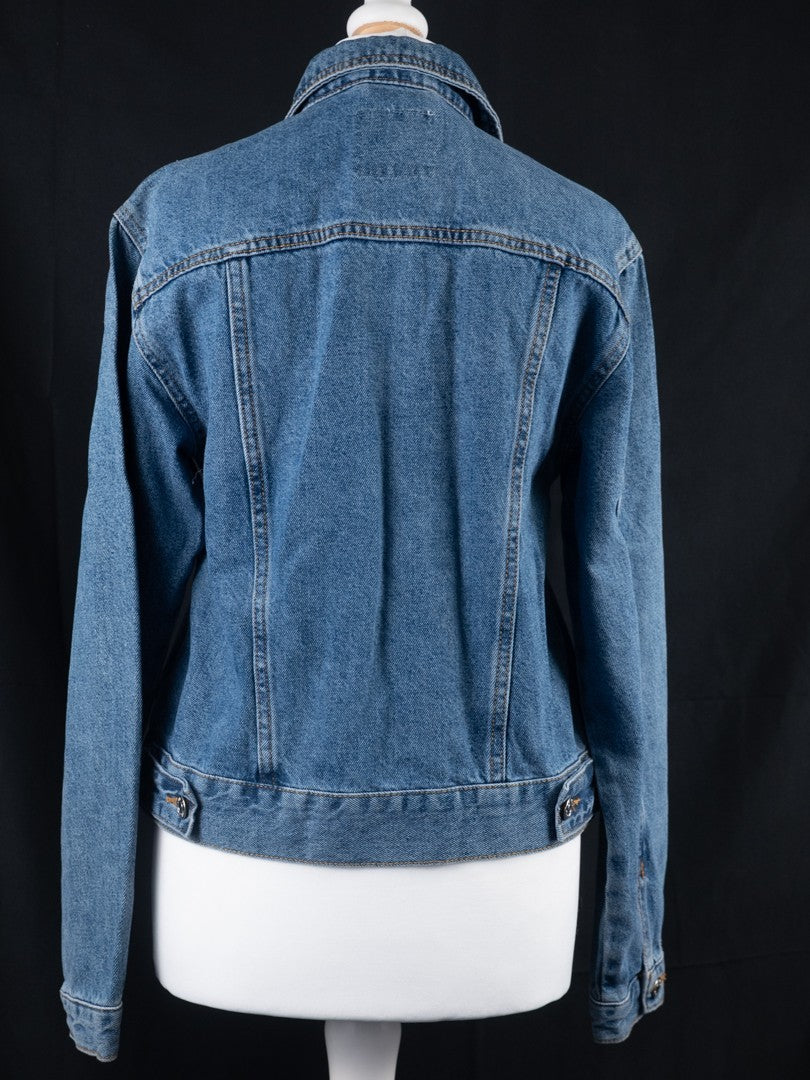 Womens Denim Jacket UK8 Blue Long Sleeve Button Through by Denim &amp; Co