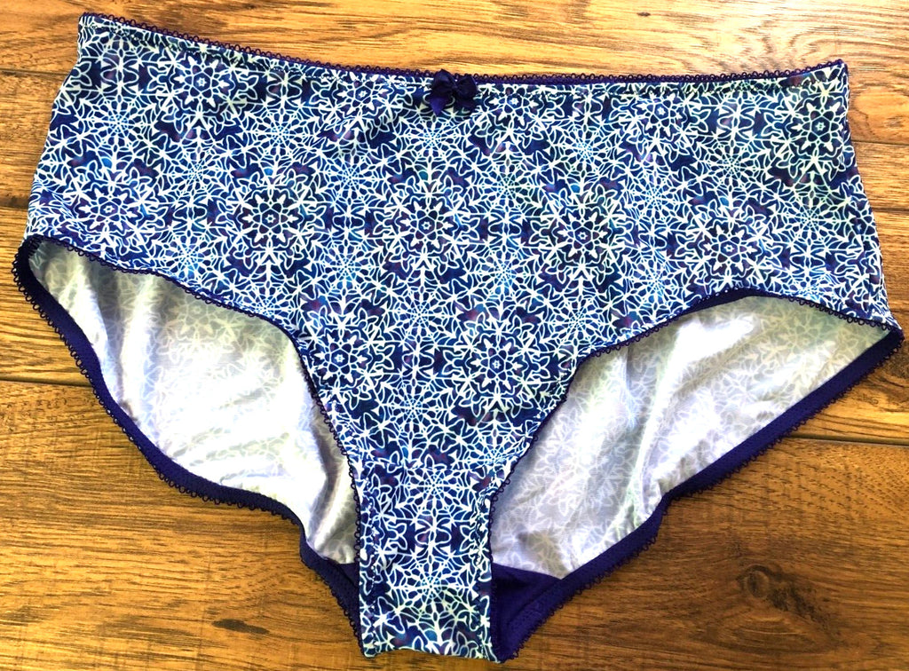 Goddess Briefs XL Blue/White Kayla Kasbah VW104 Full Rear Coverage New with Tags