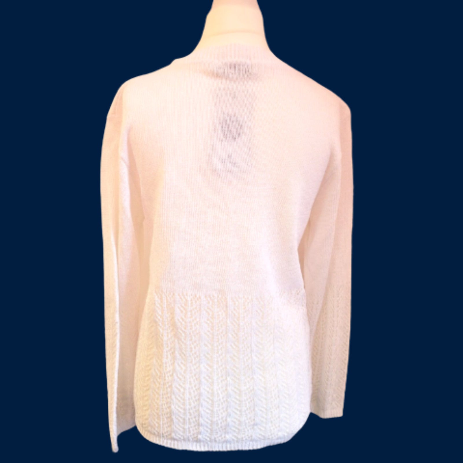 White Cotton Blend S - M Womens Cardigan By Monique Collection BNWT