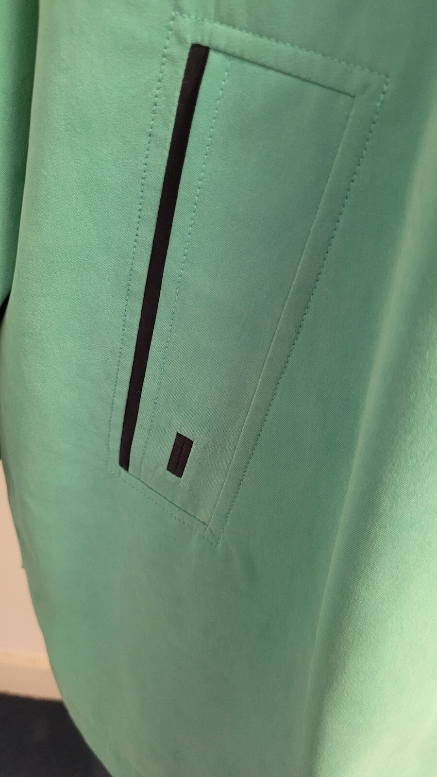 ASTRAKA Raincoat UK- Medium Emerald Green Button Front Pockets Pre-Owned