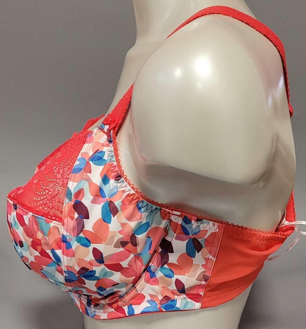 ELOMI Bra 42DD Red Multi Full Cup Underwired Non Padded Morgan EL4110 BNWT