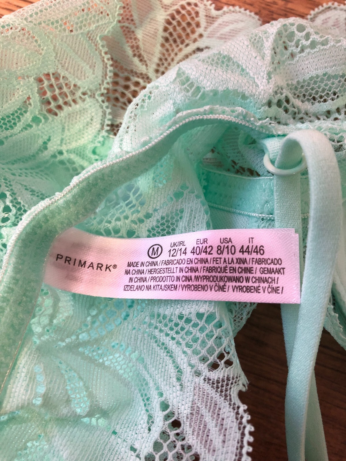 Primark Bra &amp; Brief Set M Mint Green Non Wired Lightly Padded  BNWT