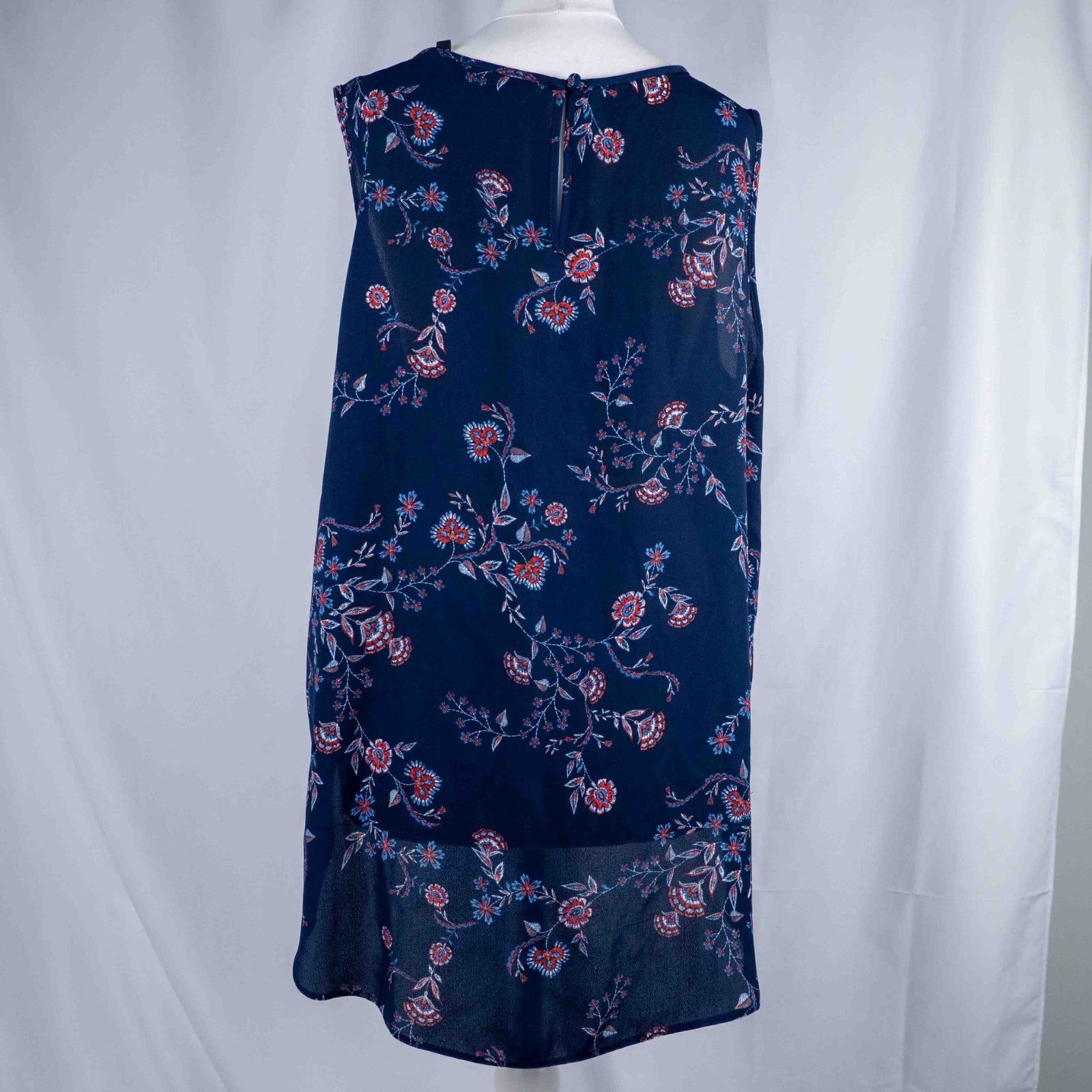 Dorothy Perkins Blue Floral Sleeveless 16 Top Pre-Owned