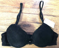Ekouaer Bra 34C Black Plunge Underwired Padded New with Tags