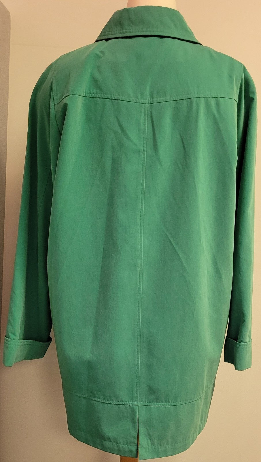 ASTRAKA Raincoat UK- Medium Emerald Green Button Front Pockets Pre-Owned