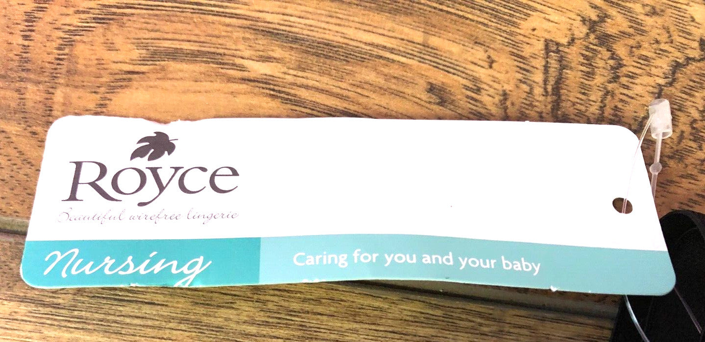 Royce Nursing Bra 34H Black Jasmine 469 Full Cup New with Tags