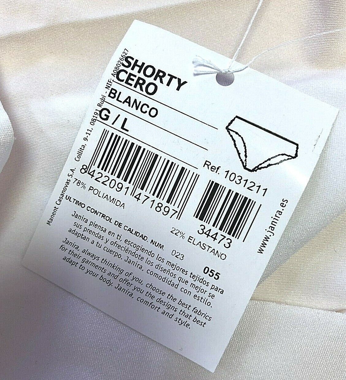 Janira white full briefs with scalloped edging, made from polyamide blend, BNWT.