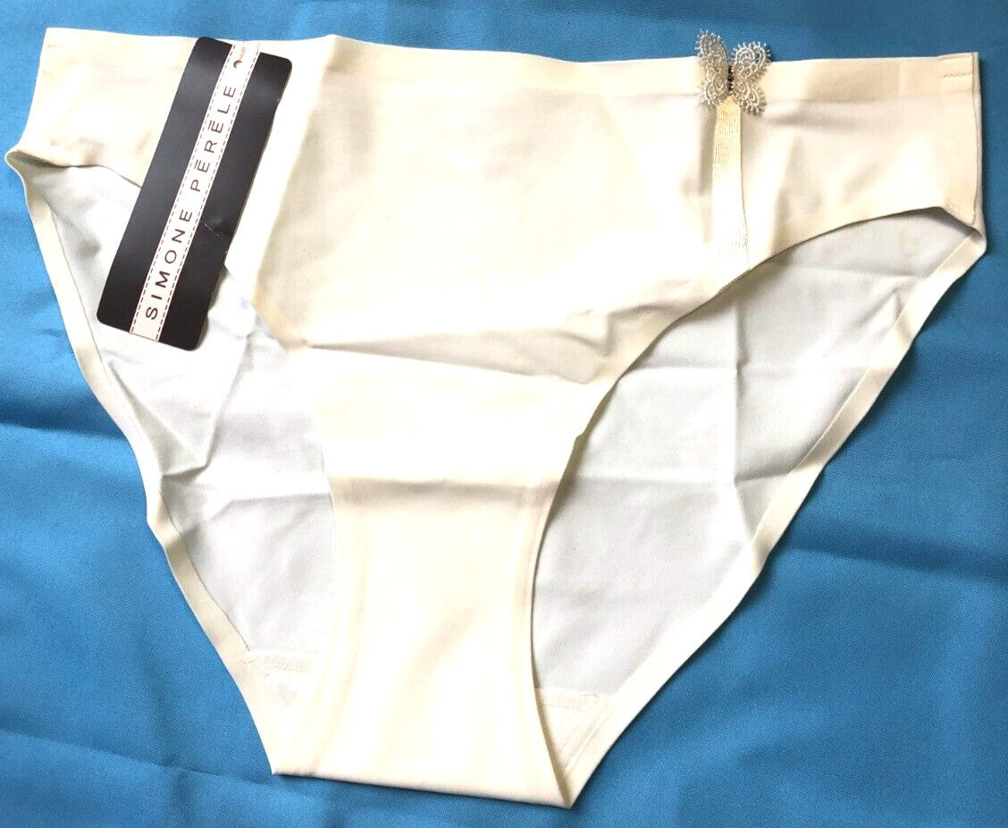 Simone Pérèle white briefs mid-rise with butterfly detail on side waistband.