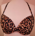 Bikini Top UK 6-8 Brown/Black Animal Print Halter Neck by Forever 21  BNWT