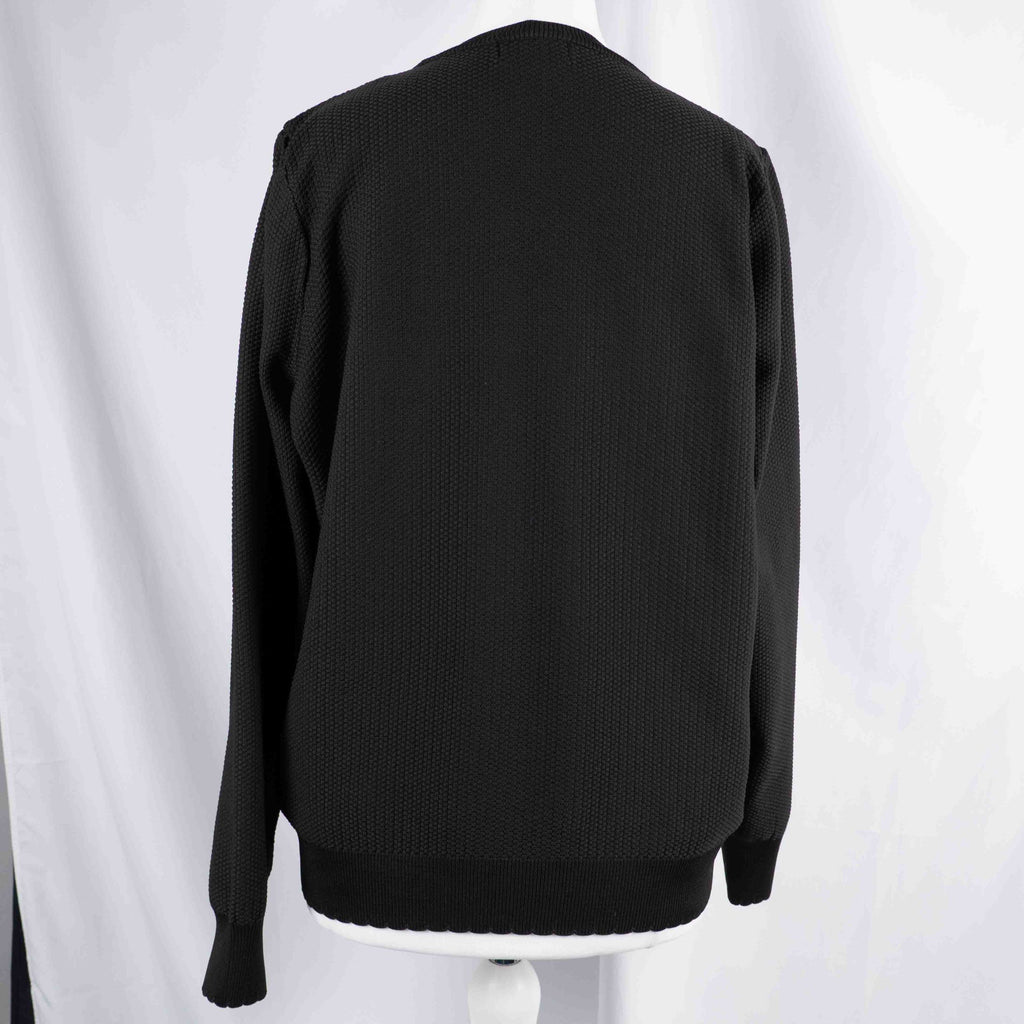 Unbranded black textured knit jumper with relaxed fit and no visible flaws.