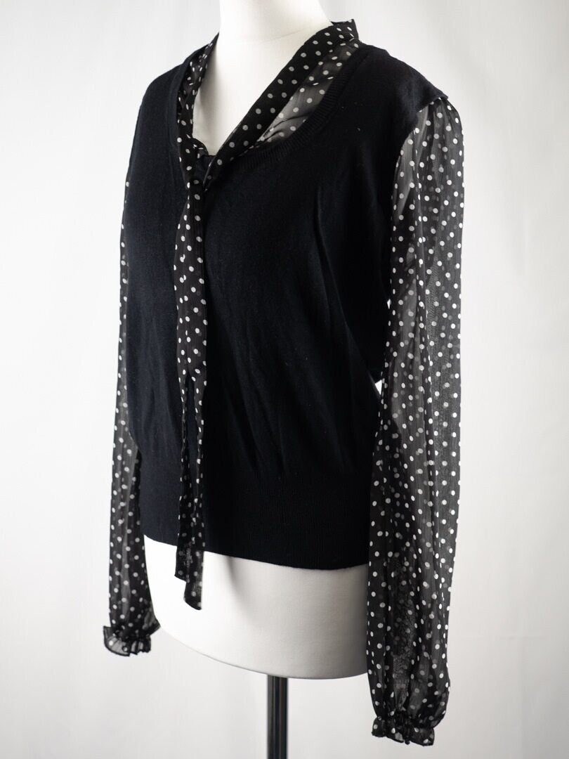 Papaya V-Neck Blouse with Jumper Attached Size 12