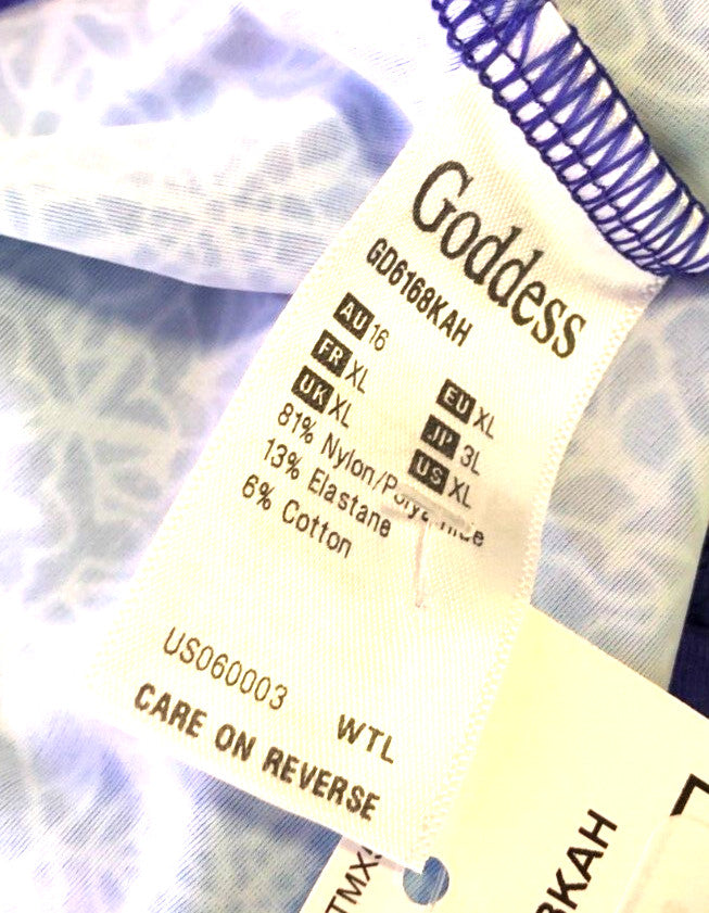 Goddess Briefs XL Blue/White Kayla Kasbah VW104 Full Rear Coverage New with Tags