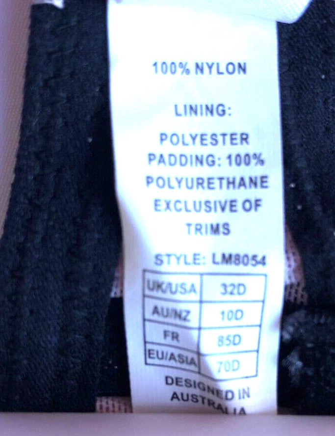 Little Minx Halo Bra 32D Pink/Black Balconette Underwired Padded New with Tags