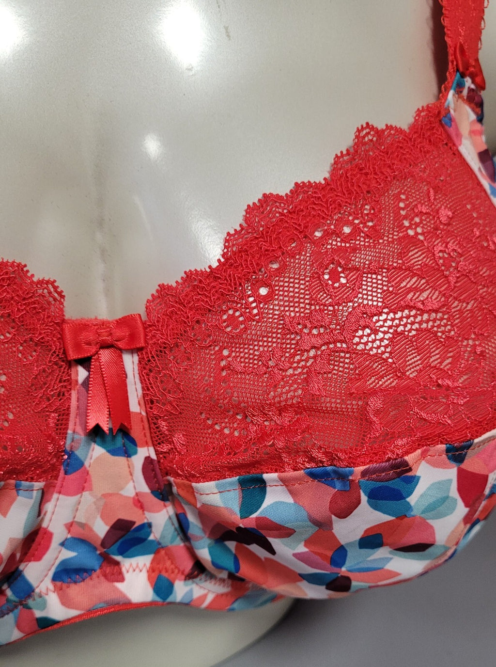 ELOMI Bra 42DD Red Multi Full Cup Underwired Non Padded Morgan EL4110 BNWT
