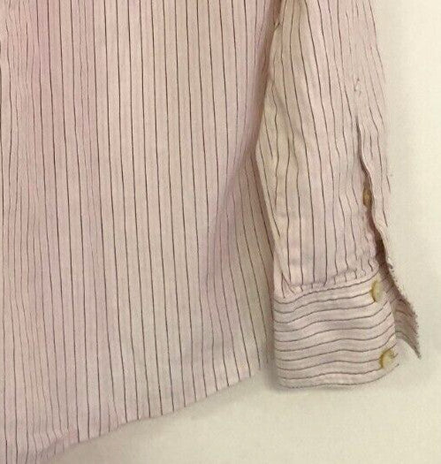 Poetry Womens Shirt UK10 White/Pink/Purple Stripe 100% Cotton Long Sleeve