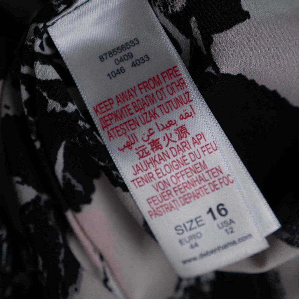 Red Herring Black Floral Size 16 Short Sleeve Top Pre-Owned