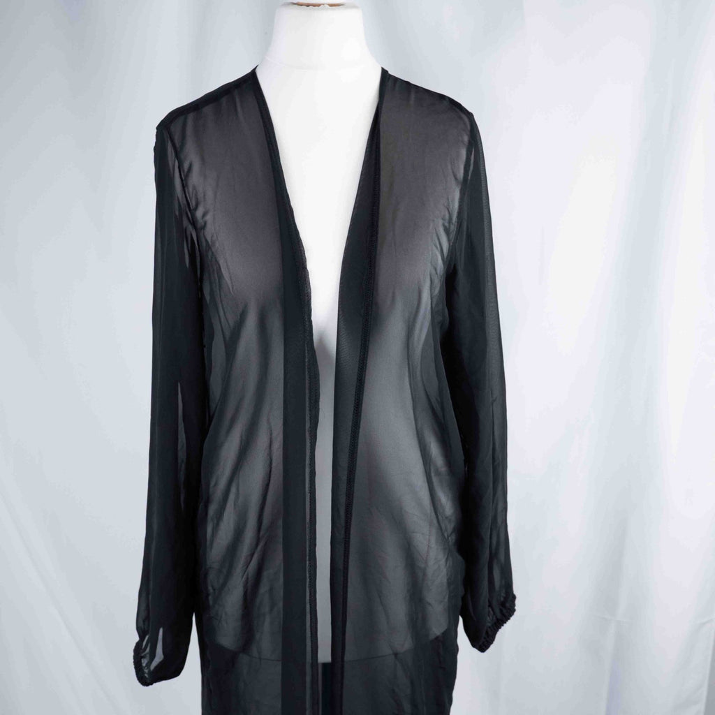 Pretty Little Thing Black 3/4 Sleeve 16 Kimono New With Tag