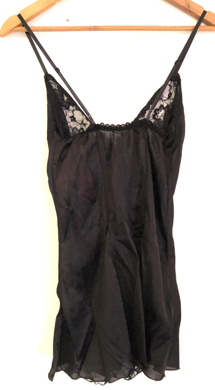 Babydoll Set Medium Black Lace Thong Brief by Extreme Fantasy New with Tags