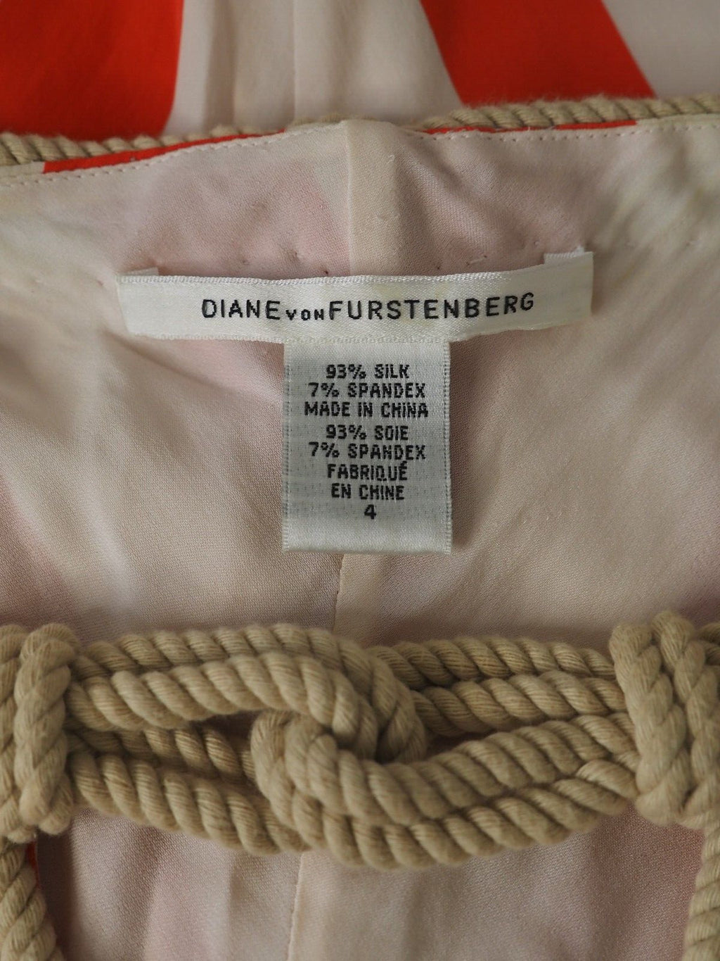 Diane Von Furstenberg Dress Red/Cream US size 4 Pre-Owned