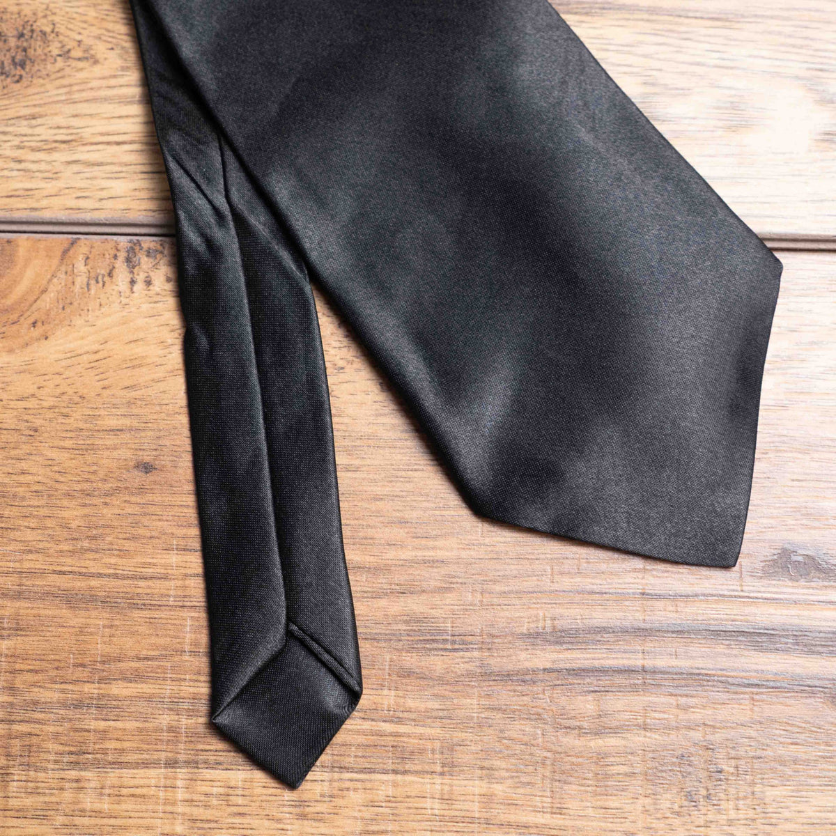 Henbrandt Black Satin Tie Men's Classic Formal Neckwear