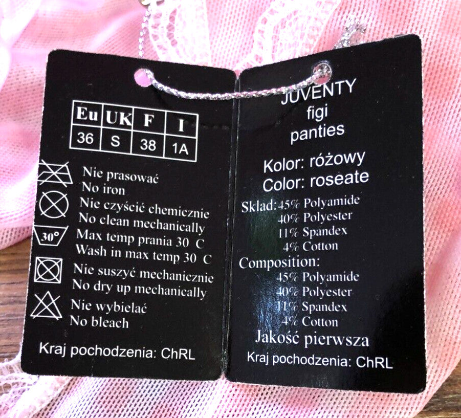 Bra and Knicker Set 34B Knickers Small Pink/White Gingham Check by La Marru BNWT