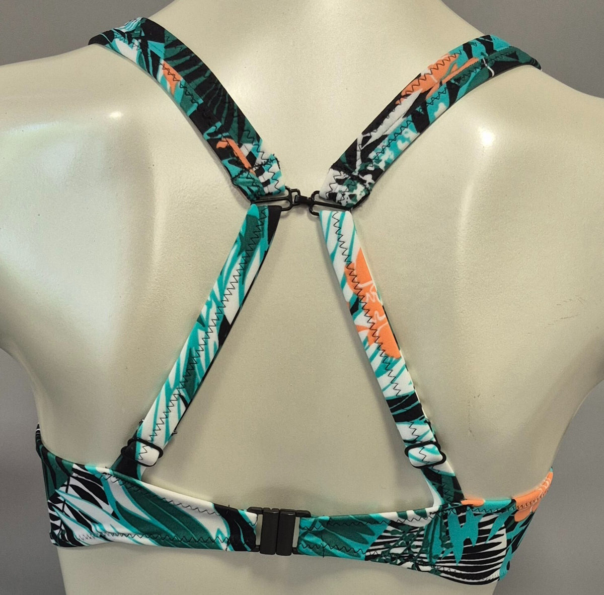 Freya 'Honolua Bay' Bikini Top Black/Green/Multi UK 30F NWT