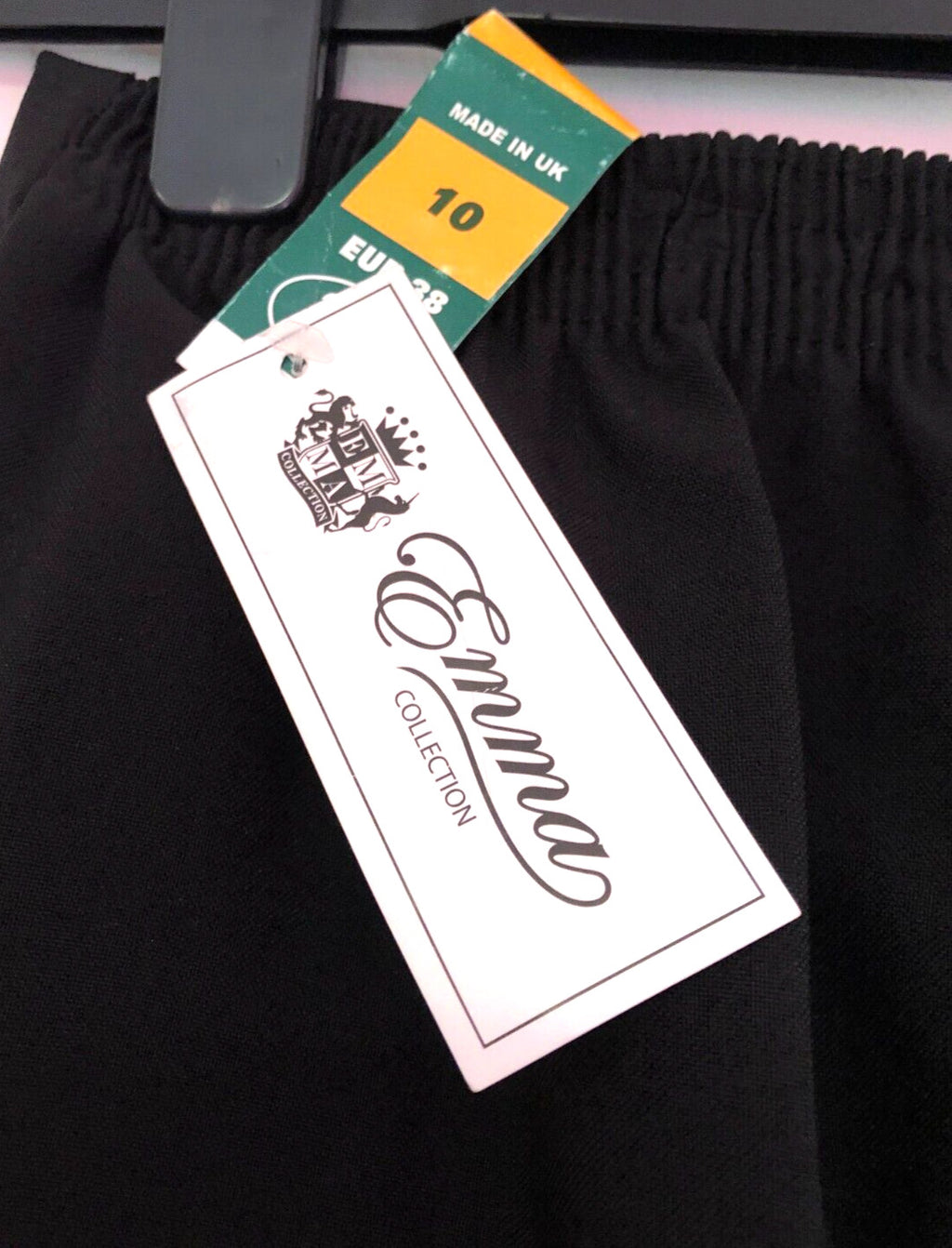 Womens Trousers UK10 Black L27" Straight Leg by Emma Collection New with Tags