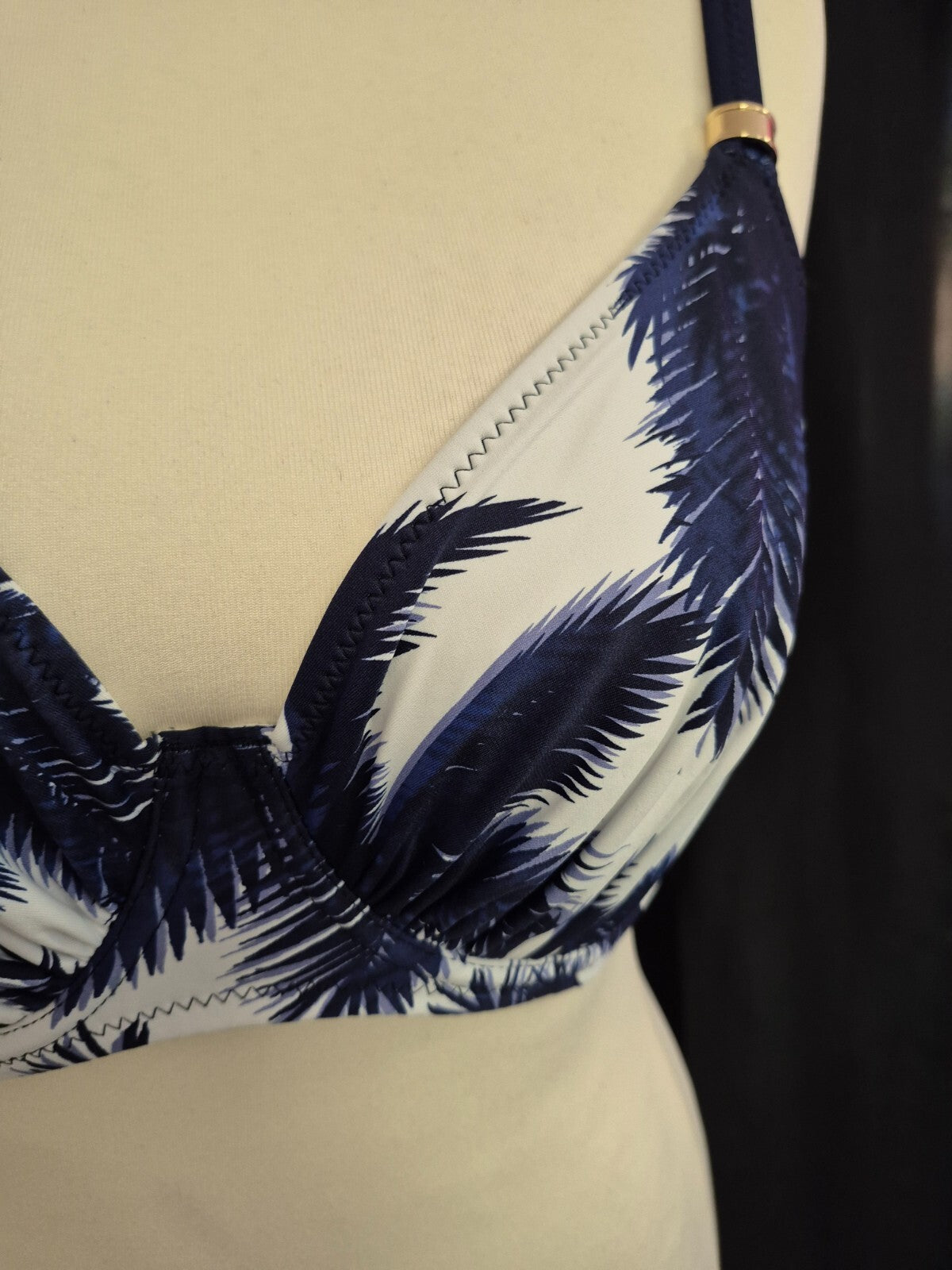 Fantasie 'Carmelita Avenue' Bikini Top Blue/White 32E NWT