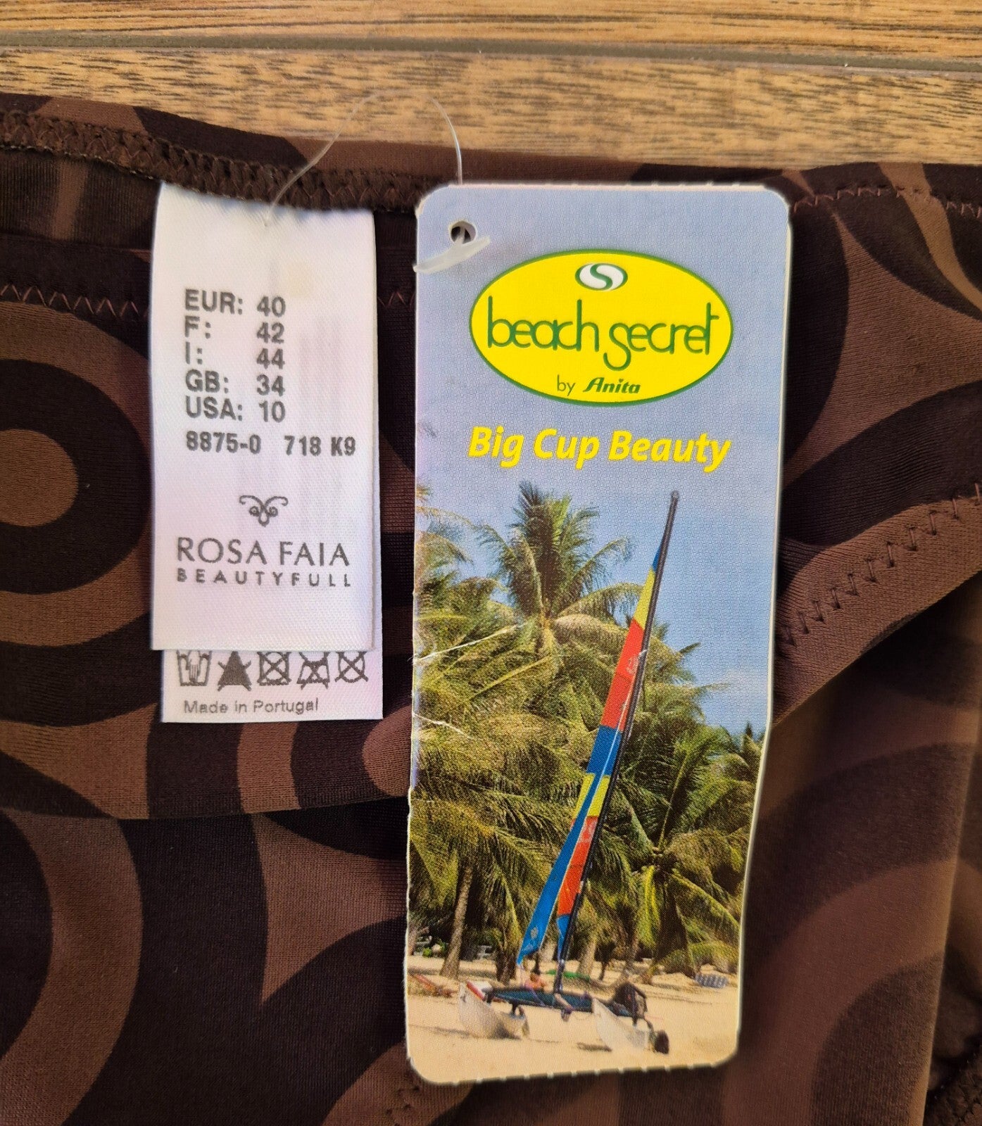 Rosa Faia Bikini Bottoms Brown Eu 34/Medium NWT