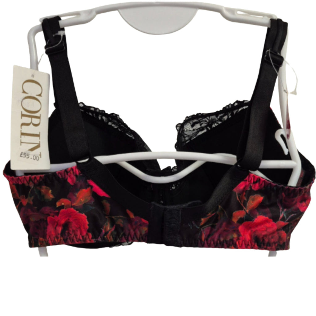 Corin 'Megan' Bra 36D Black &amp; Red NWT