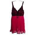 Bassoni Chemise Pink with Black Lace Detail Size 12 NWT