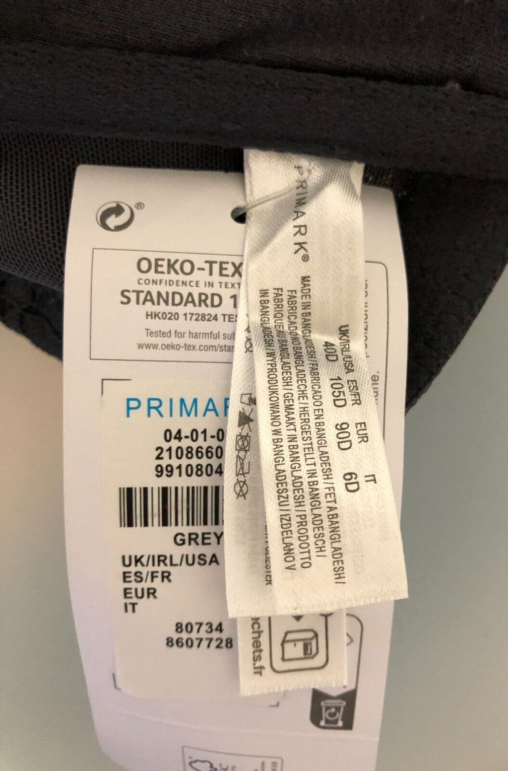 Primark Charcoal Floral Front Fastening Supporting 40D Bra BNWT