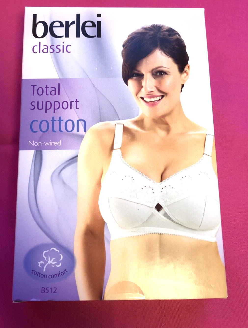 Berlei Classic Bra 36D White Non-Wired Non Padded B512 Cotton Blend New +Tags