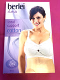 Berlei Classic Bra 36D White Non-Wired Non Padded B512 Cotton Blend New +Tags