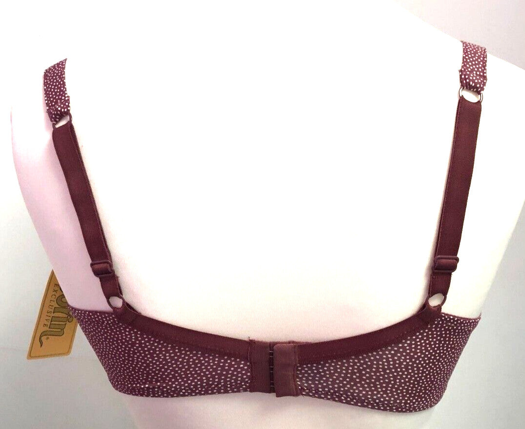 Corin Bra 34F Pink/Brown Plunge Underwired Padded Floral Print Madi 12804 BNWT